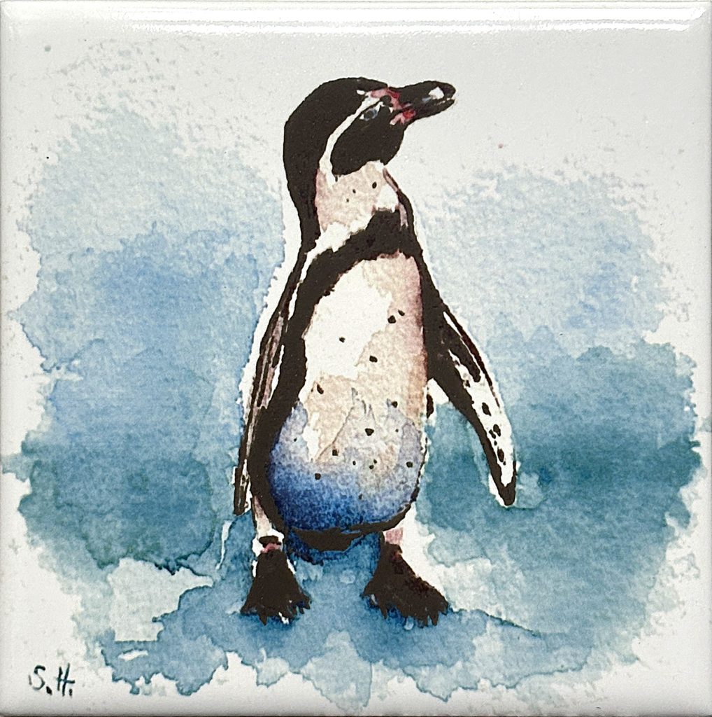 Aquarellfliese Pinguin stehend