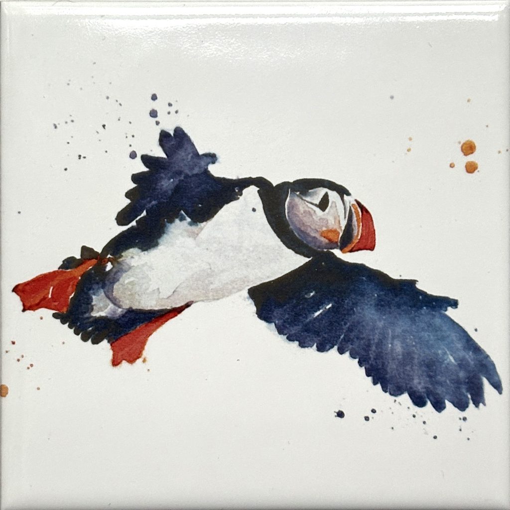 Aquarellfliese Papageientaucher