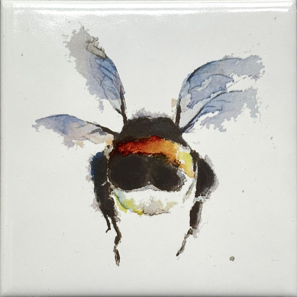 Aquarellfliese Hummel
