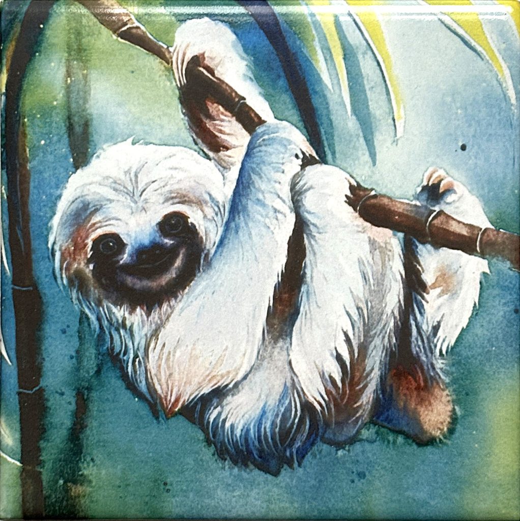 Aquarellfliese Faultier